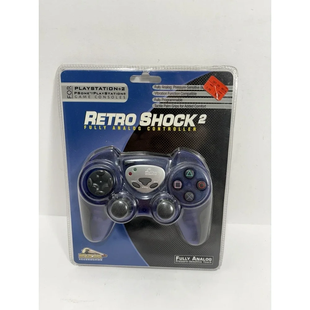 Pelican Retro Shock 2 Playstation 2 PS2‎ Purple Controller GameStop Brand New